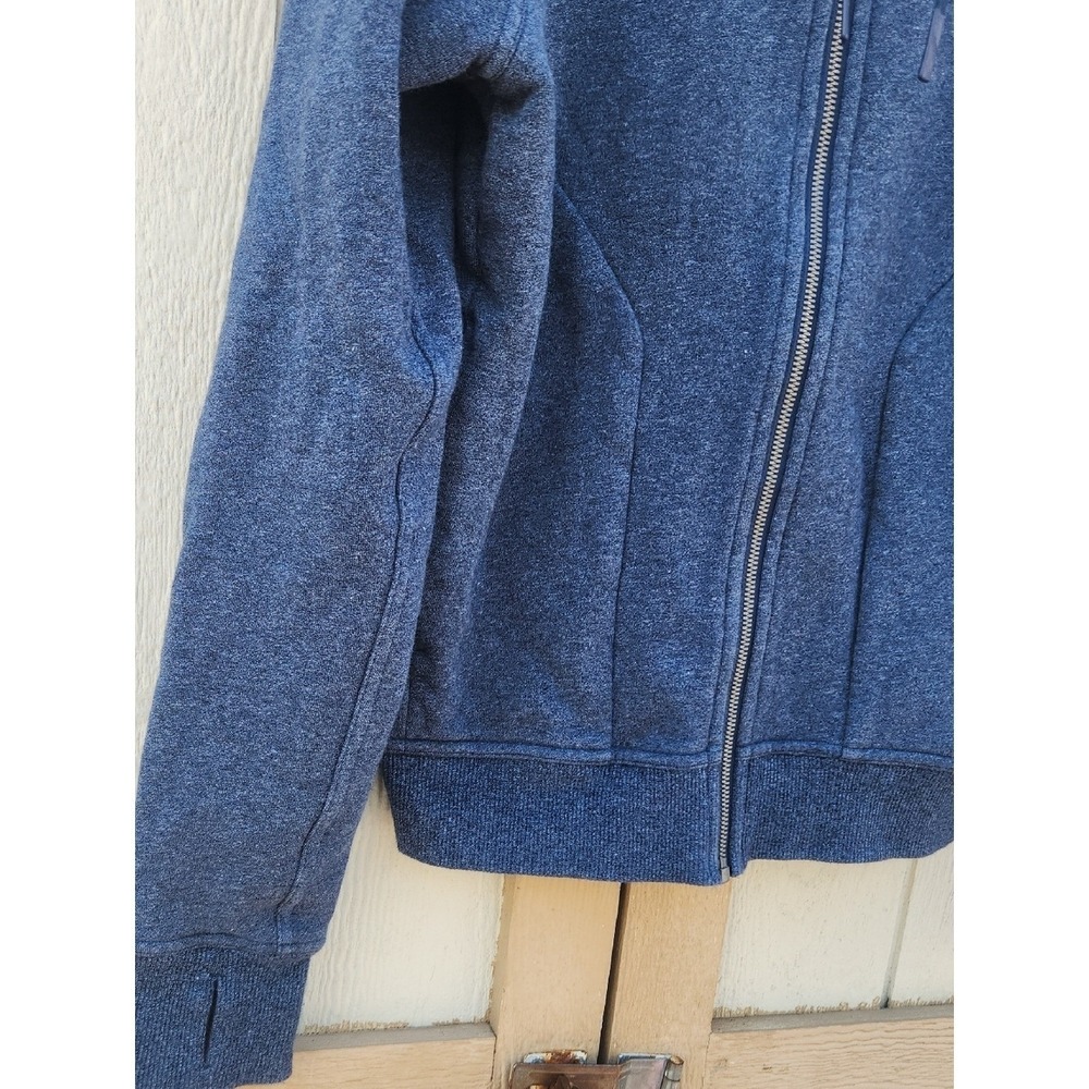 Lululemon Huddle & Hustle Hoodie Heathered Sporty Jet Blue Wash Full Zip 8 Scuba - Picture 2 of 7